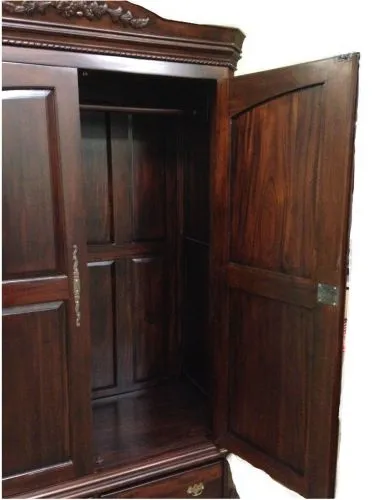 Платяной шкаф двустворчатый, темный орех 215*60*130 см фото 3