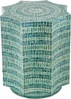 Столик акцентный с отделкой раковинами устриц 44x44x50см
