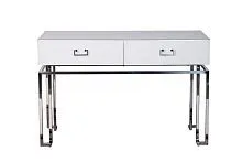 KFG070-NI Консоль 2 ящика белая/хром  120*42*77см					