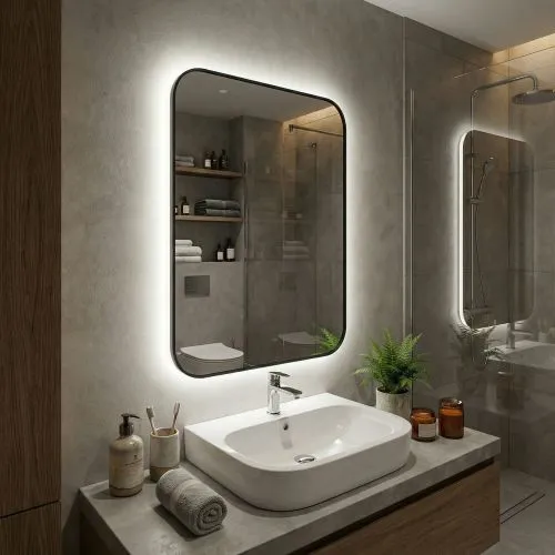 Smart M LED Black Зеркало в раме с подсветкой фото 2