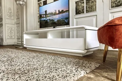 ТВ-тумба Opus белый, два ящика, глянцевая эмаль 180*45*h45 см фото 10