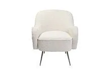 48MY-2688 CRE SL Кресло букле кремовое 72*75*76см мет.ножки					