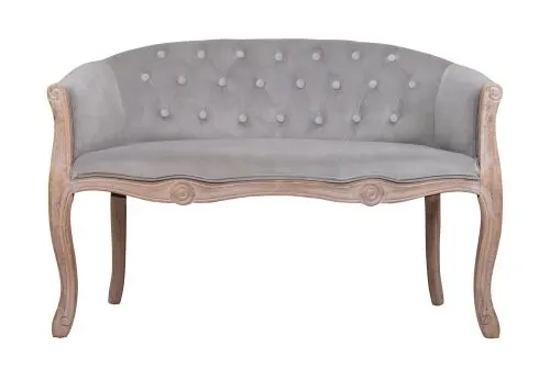 Диванчик Kandy double grey velvet, серый 71*62*104 см