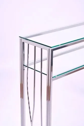Консольный стол 1122-CS clear серебряный AllConsoles 100x25x80 фото 4