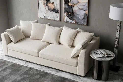 Диван Роберто(Roberto) трехместный, рогожка кремовый BOTEGA-SVBEG 250*100*90см фото 6