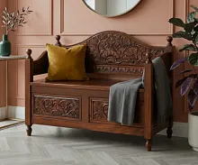 Скамья-сундук с ящиком из массива 100x48x82 см