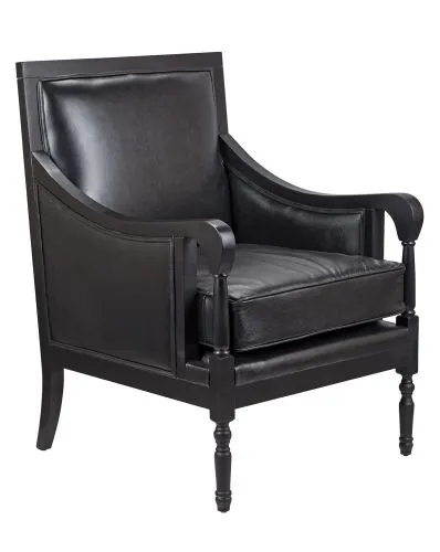 Кресло Colin black leather натуральная кожа черного цвета 98*73*66 см фото 3