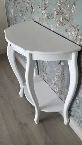 Консольный стол с ящиком, 76*38*80 см, молочный дуб (белый) фото 21