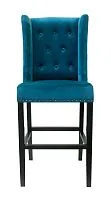 Стул мягкий барный Skipton blue velvet, синий