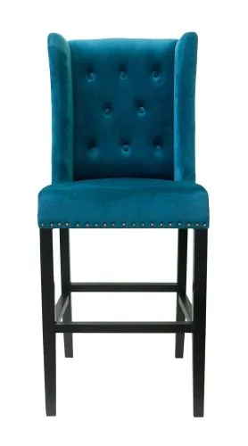 Стул мягкий барный Skipton blue velvet, синий