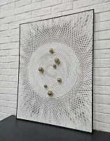 Интерьерное панно с объемными металлическими шарами 100 x 75 x 8 см