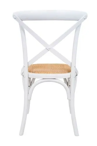 Стул венский CROSS BACK WHITE белый массив/ротанг фото 4