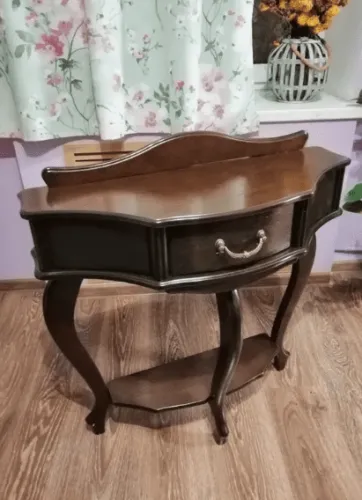 Консоль с ящиками в цвете орех 86*30*80 см фото 9