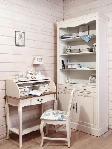 Стеллаж с дверцами ST9330 Belveder молочный со старением 220*40*104 см фото 3