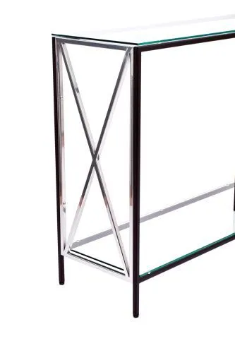 Консольный стол 1031-CB_S clear черный муар, серебряный AllConsoles 100x35x80 фото 4