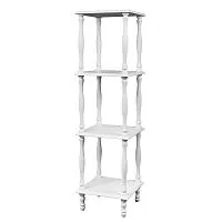 Этажерка деревянная 4 полки 123*34*34 см, белый