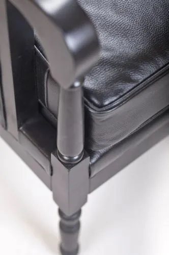 Кресло Colin black leather натуральная кожа черного цвета 98*73*66 см фото 5