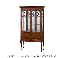 DCA03-M Витрина для гостиной из массива, цвет орех 169*34*94 см
