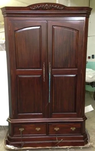 Платяной шкаф двустворчатый, темный орех 215*60*130 см фото 4
