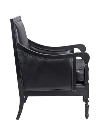 Кресло Colin black leather натуральная кожа черного цвета 98*73*66 см фото 2