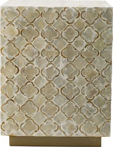 Столик акцентный из раковин устриц 35x35x45см фото 3