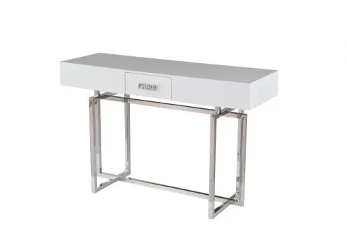Стол-консоль Гарда P-MJ-003, 120х40х76 см, белый/хром