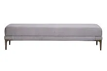 Банкетка Прима(Prima) 160 на метал опорах серая Velv-SER 40*160*40см