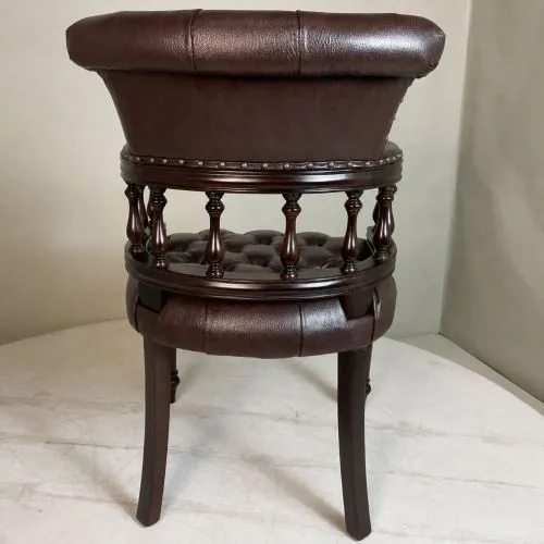Кожаное кресло руководителя 12028 BROWN (коричневое) из массива дерева Фото фото 4