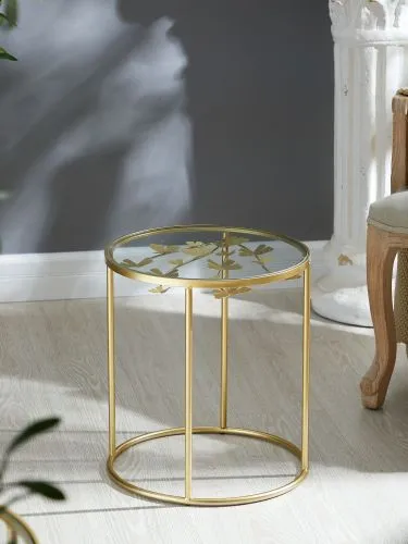Столик интерьерный со стеклянной столешницей 40х40х45см фото 6