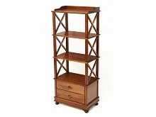 Этажерка 4 полки 2 ящика из массива 136*34*54 см, испанский орех