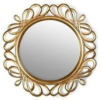 Зеркало в золотой раме модерн Plexus Gold (Плексус), Ø80 см