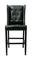 Стул мягкий барный Skipton black, черная кожа
