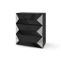 Комод зеркальный Роял big black, черный глянец 93*49*80 см