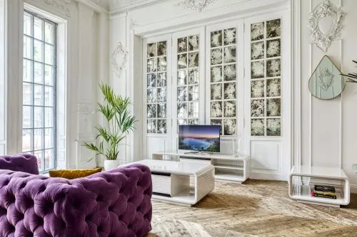 Тумба под телевизор Velvet мдф, бежевый глянец 200*40*h45 см фото 5