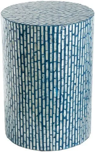 Столик акцентный с отделкой раковинами устриц 35x35x50см