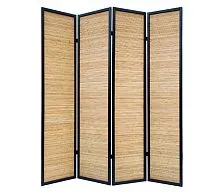 Ширма 4 секции каркас венге / бамбук в цвете коньяк 160×2×178 см