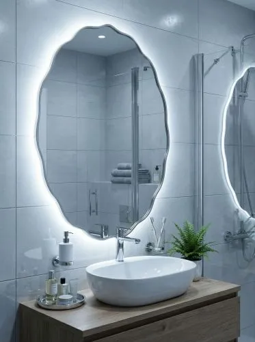 Fancy Oval LED Silver Зеркало в раме с подсветкой фото 2