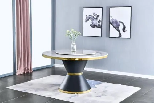 Стол обеденный Патрик DT-019, 130х130х75 см, белый мрамор фото 2