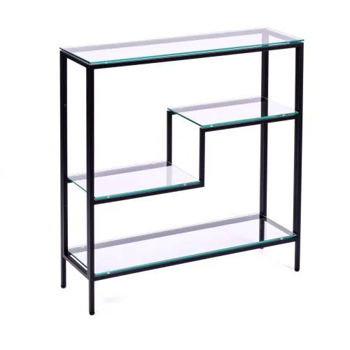 Консольный стол 1014-CB clear черный муар AllConsoles 80x25x80