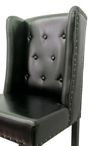 Стул мягкий барный Skipton black, черная кожа фото 2
