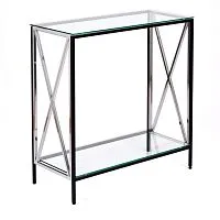 Консольный стол 1033-CB_S clear черный муар, серебряный AllConsoles 80x35x80