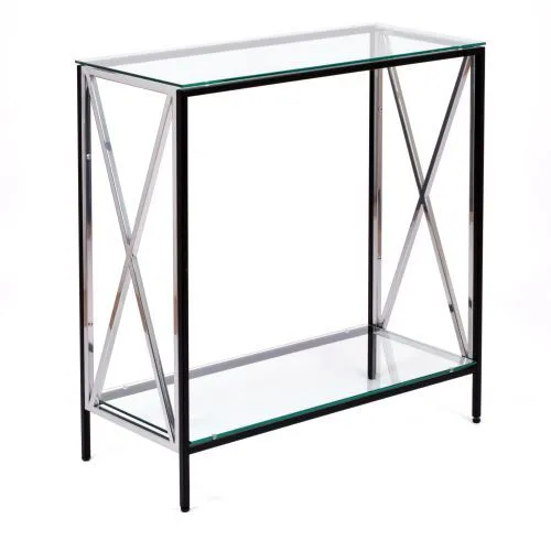 Консольный стол 1033-CB_S clear черный муар, серебряный AllConsoles 80x35x80