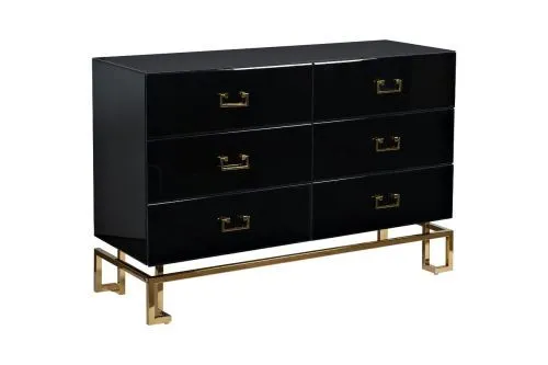 KFG057 Комод черный 6 ящиков 120*42*82см фото 2