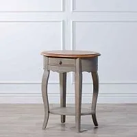 Овальный столик прованс ST9331S-GREY Belveder серый, 65*43*55 см