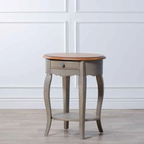 Овальный столик прованс ST9331S-GREY Belveder серый, 65*43*55 см