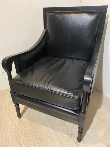 Кресло Colin black leather натуральная кожа черного цвета 98*73*66 см фото 7