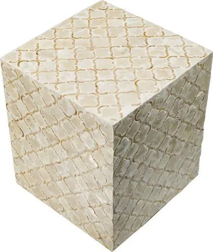 Столик акцентный из раковин устриц 35x35x45см фото 2