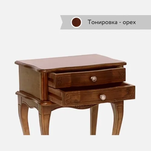 Прикроватный столик с двумя ящиками, орех 60*32*49 см фото 5