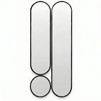 Deko mod.2 Black Сет из 3-х зеркал 35*160, 35*125 см, Ø35 см