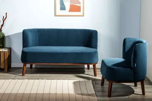 Диван в скандинавском стиле Diag blue 75*62*132 см фото 9